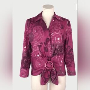⭐️Lafayette 148 New York Fuchsia Paisley Top